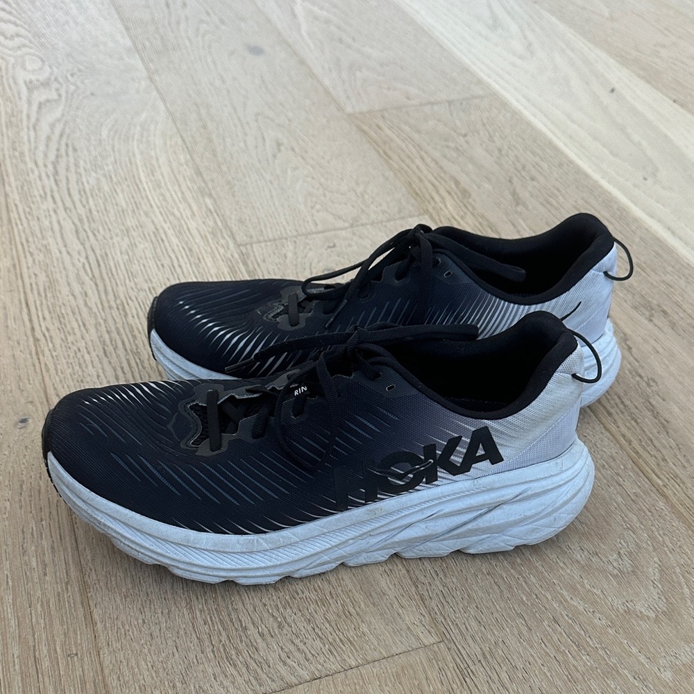 Hoka Men's Black and White Athletic Shoes